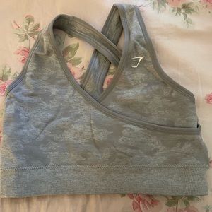 Gymshark Camo Seamless Sports Bra - Gray